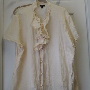 Talbots 22w cream blouse